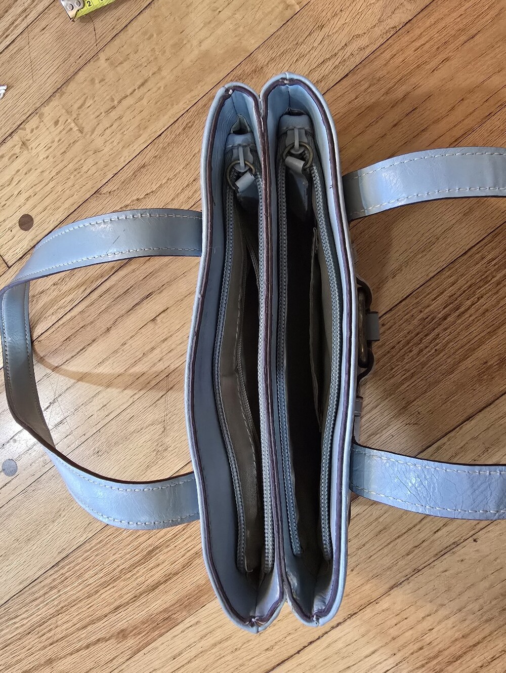 Nine West Powder Blue Faux Leather Mini Shoulder Bag | Vintage Y2K Style - Picture 8 of 10